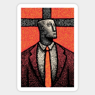 Surreal Man with a Heavy Cross Head Magnet